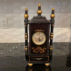 Mini grandfather clock with hidden compartment and drawer. Battery powered.